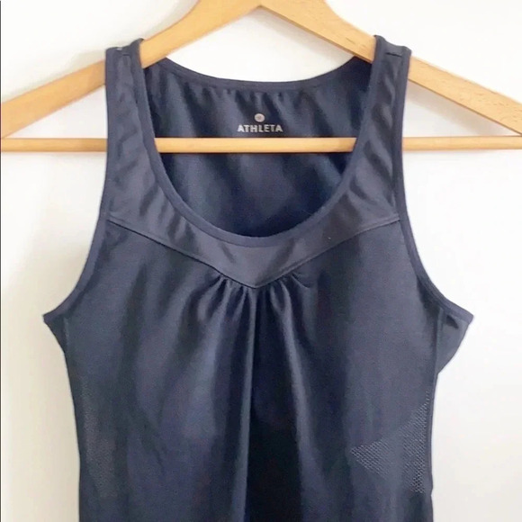 ATHLETA BLACK GEL MESH SUPERCHARGED TANK TOP - Picture 4 of 12